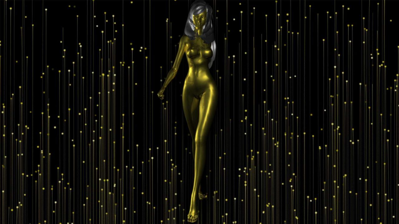 golden woman 3d animation