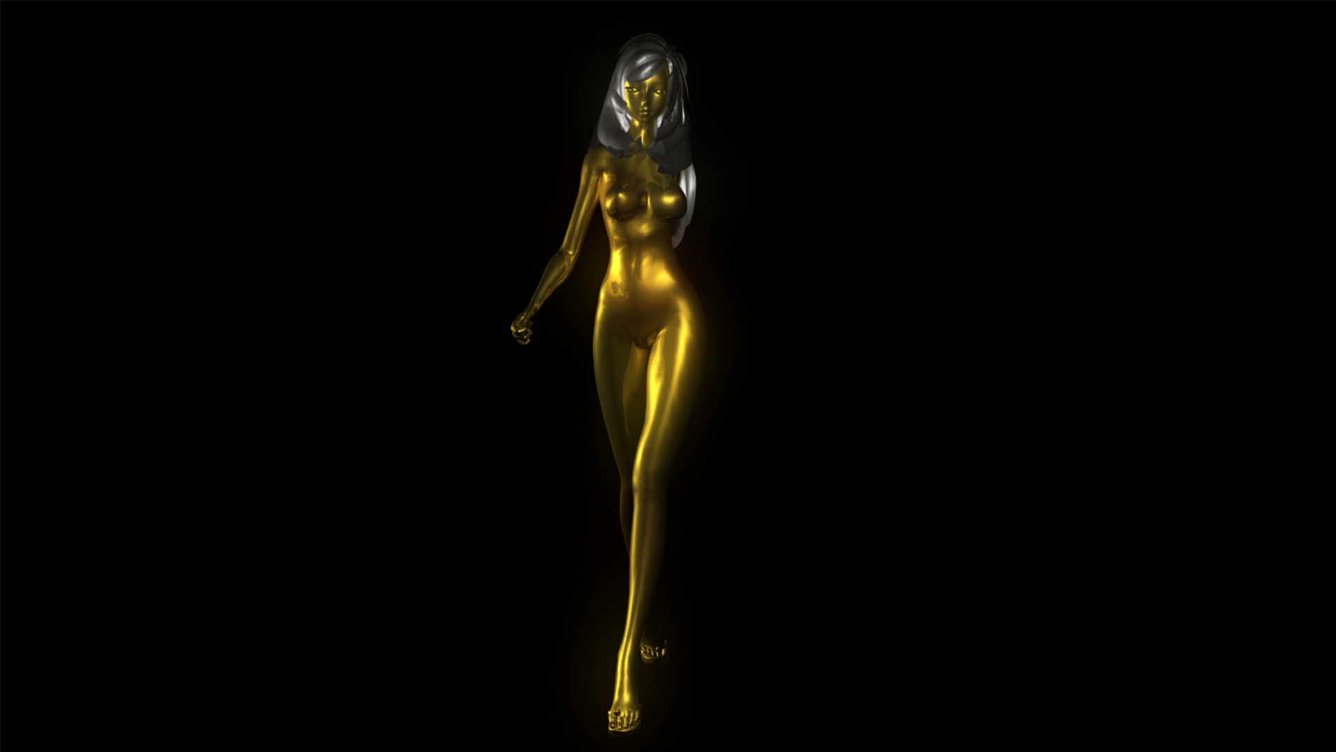 Gold Woman 3D animation
